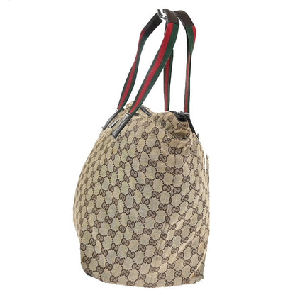 Gucci Web Zip Tote GG Canvas, BROWN, CANVAS, Tote bag
