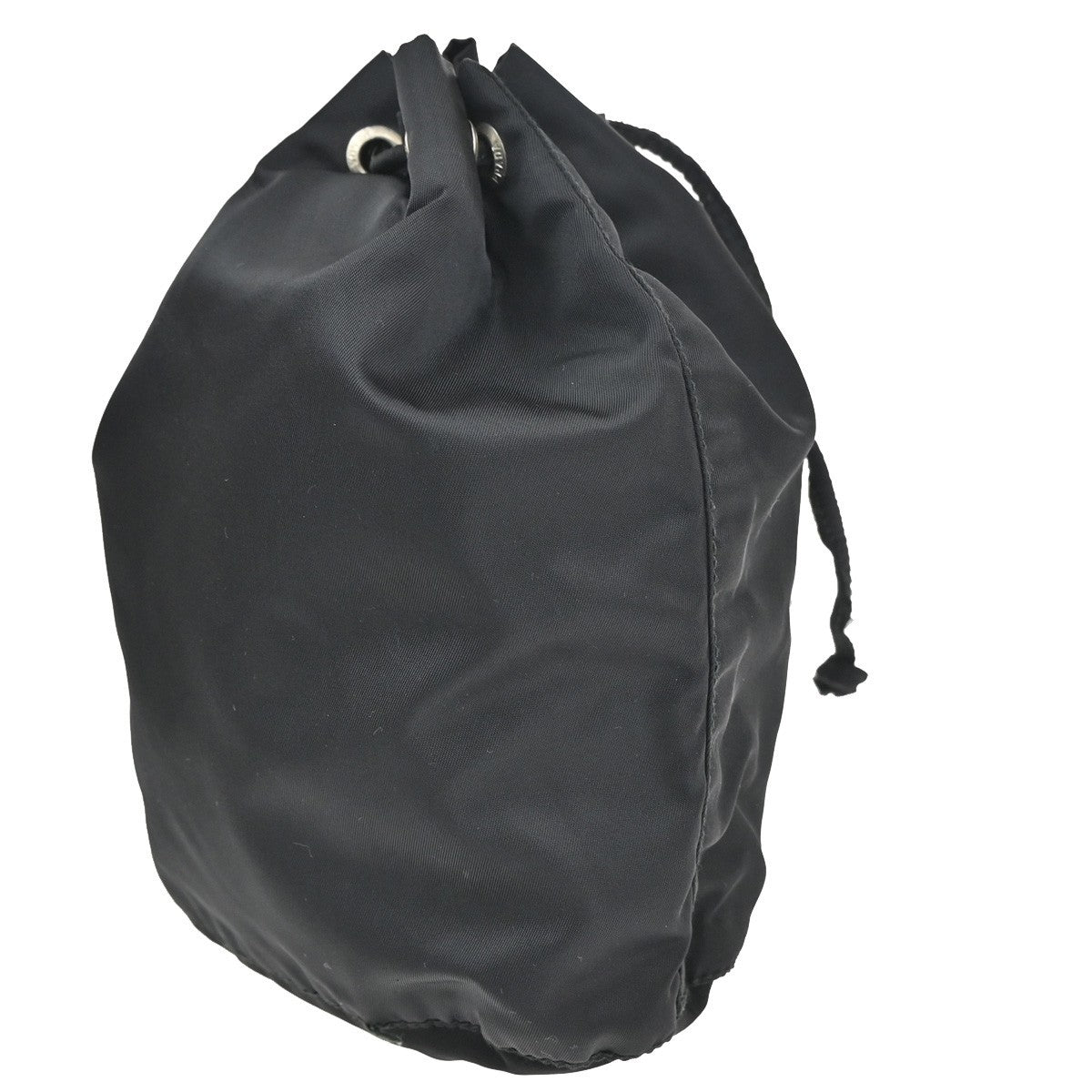 Prada Drawstring Wristlet Bucket Bag Tessuto, BLACK, NYLON, Handbag