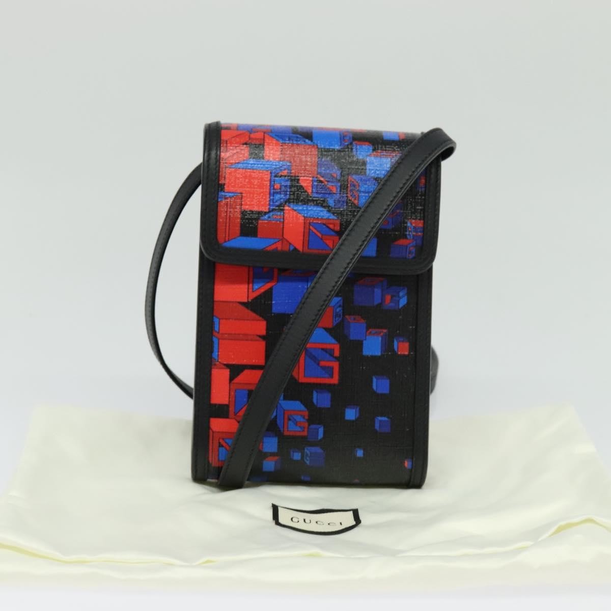 Gucci Flap Square Shoulder Bag Canvas, BLACK, CANVAS, Shoulder bag