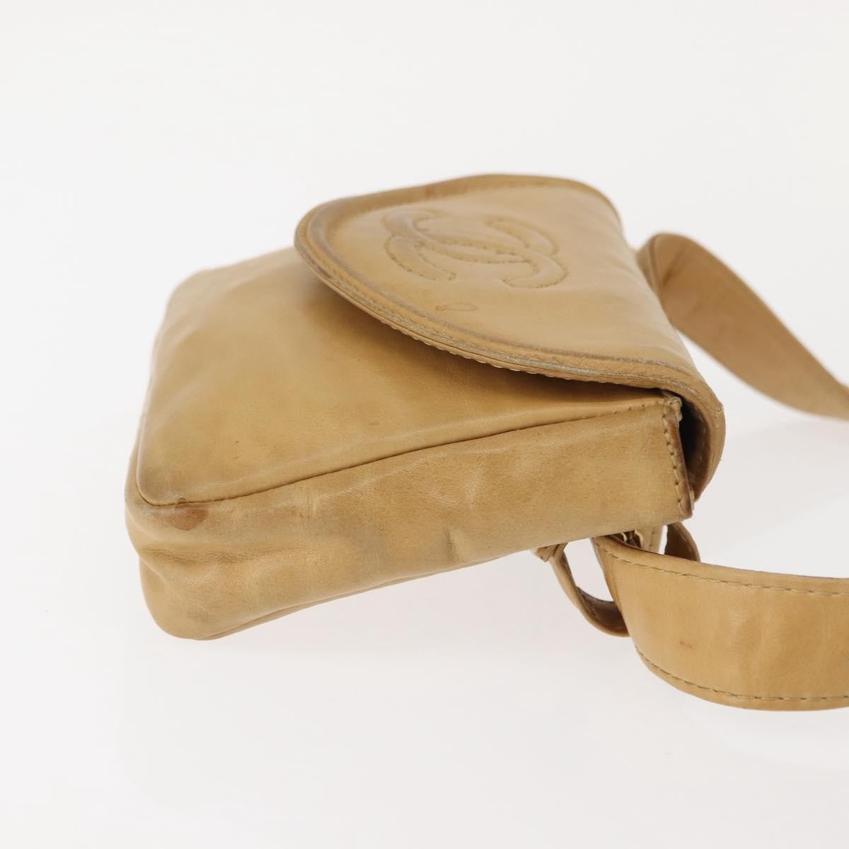 Chanel Vintage Flap Waist Bag Leather, BEIGE, LEATHER, Clutche & pouche