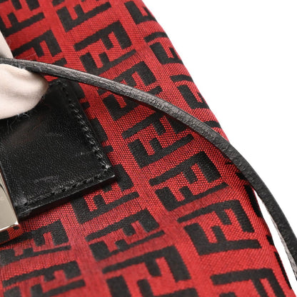 Fendi Mamma Baguette Zucca canvas, RED, CANVAS, Handbag