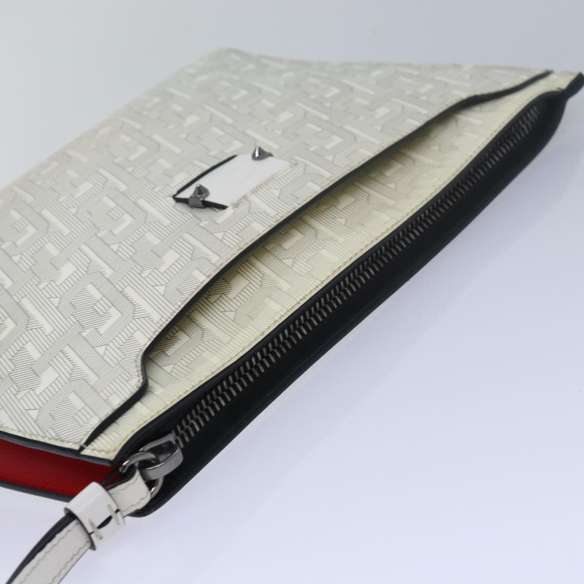 Christian Louboutin Loubiclutch Printed Patent, WHITE, PATENT_LEATHER, Clutche & pouche