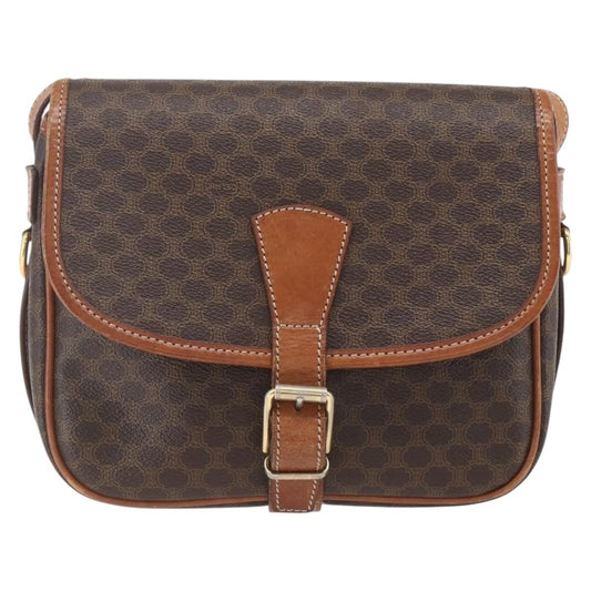 Celine Macadam Shoulder Bag PVC Leather, BROWN, PVC, Shoulder bag