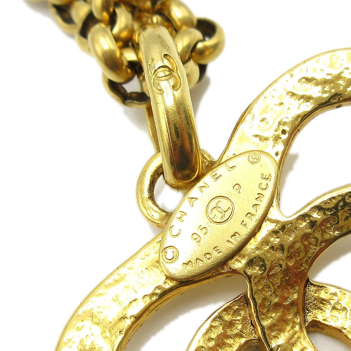 Chanel CC Heart Pendant Necklace Metal, GOLD, GOLD_PLATED, Necklace