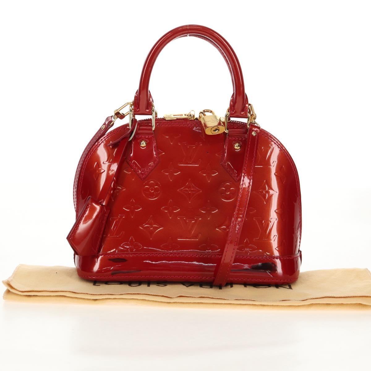 Louis Vuitton Alma Handbag Monogram Vernis, RED, PATENT_LEATHER, Handbag