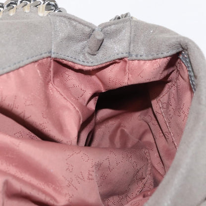 Stella McCartney Falabella Fold Over Crossbody Bag Suede, GRAY, SUEDE, Shoulder bag