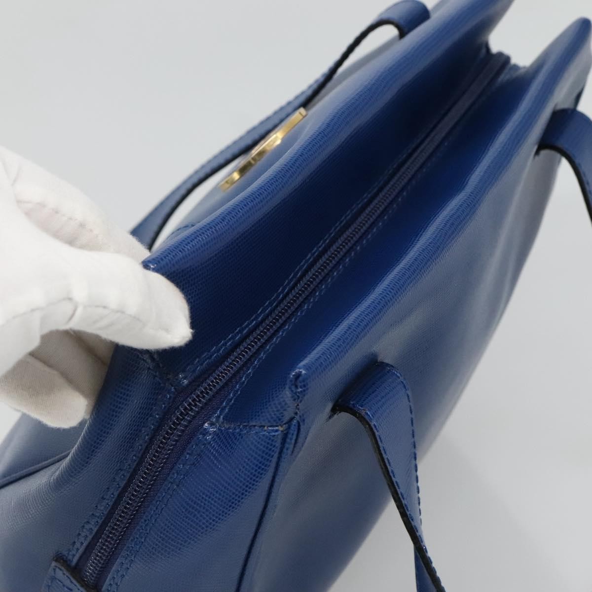 Celine Circle Logo Handbag Leather, BLUE, LEATHER, Handbag