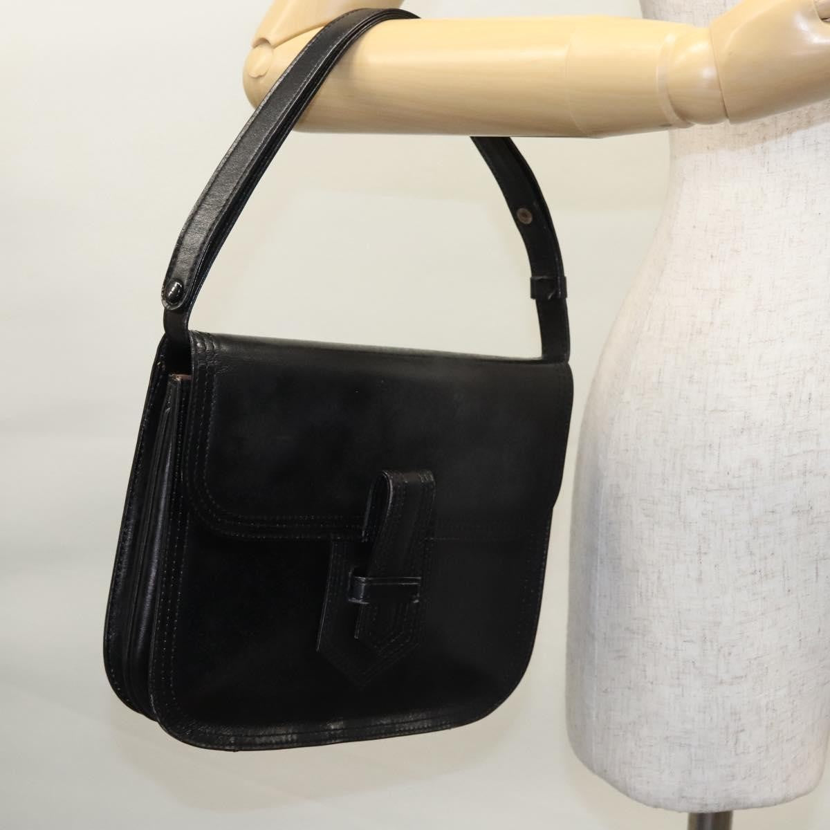 Saint Laurent Vintage Shoulder Bag Leather, BLACK, LEATHER, Shoulder bag