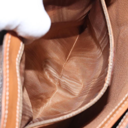 Celine Macadam Handbag Macadam with leather, BROWN, CANVAS, Handbag