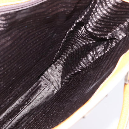 Prada Lux Convertible Open Tote Canvas and leather, BEIGE, CANVAS, Tote bag