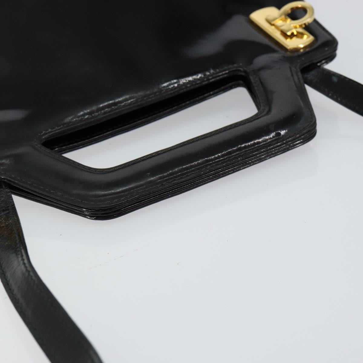 Salvatore Ferragamo Wanda Handbag Patent Leather, BLACK, PATENT_LEATHER, Handbag