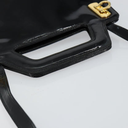 Salvatore Ferragamo Wanda Handbag Patent Leather, BLACK, PATENT_LEATHER, Handbag
