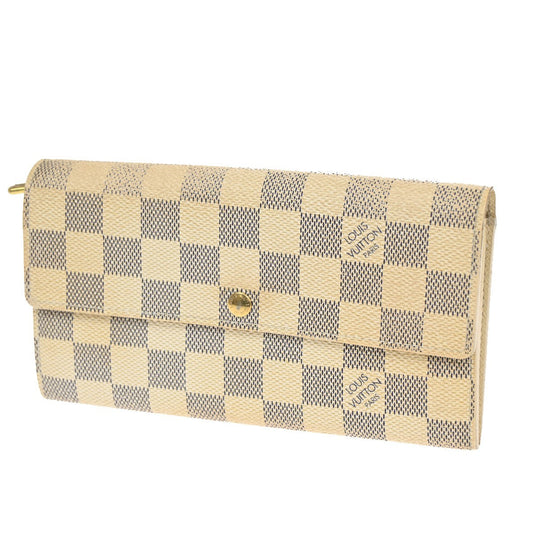 Louis Vuitton Vintage Sarah Wallet Damier, WHITE, CANVAS, Wallets