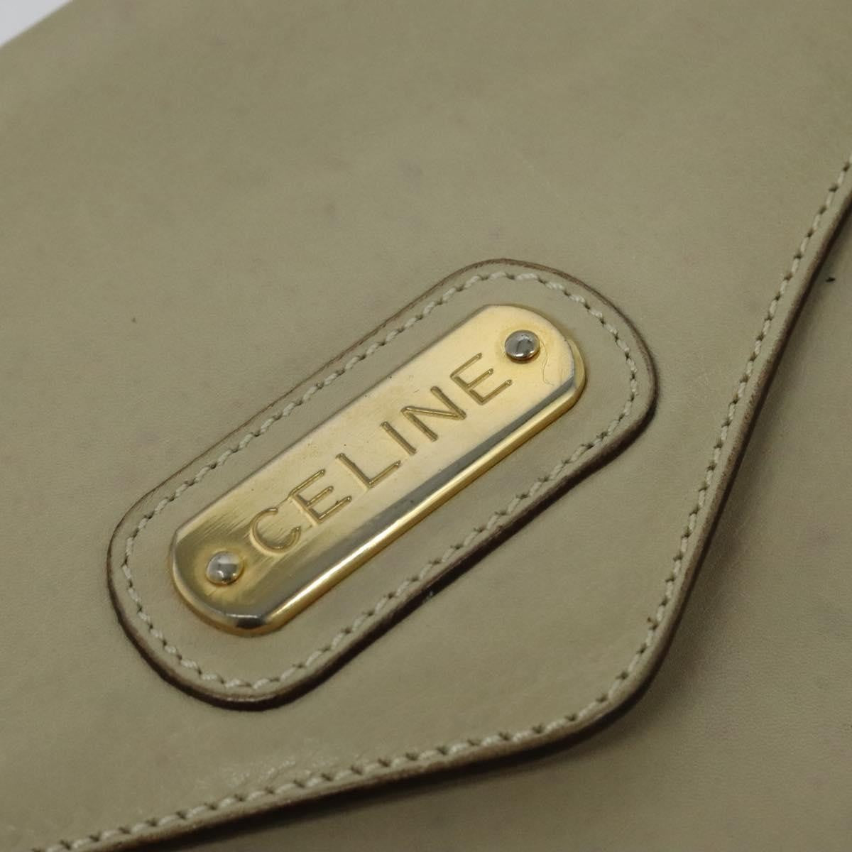 Celine Shoulder Bag Leather, BEIGE, LEATHER, Shoulder bag