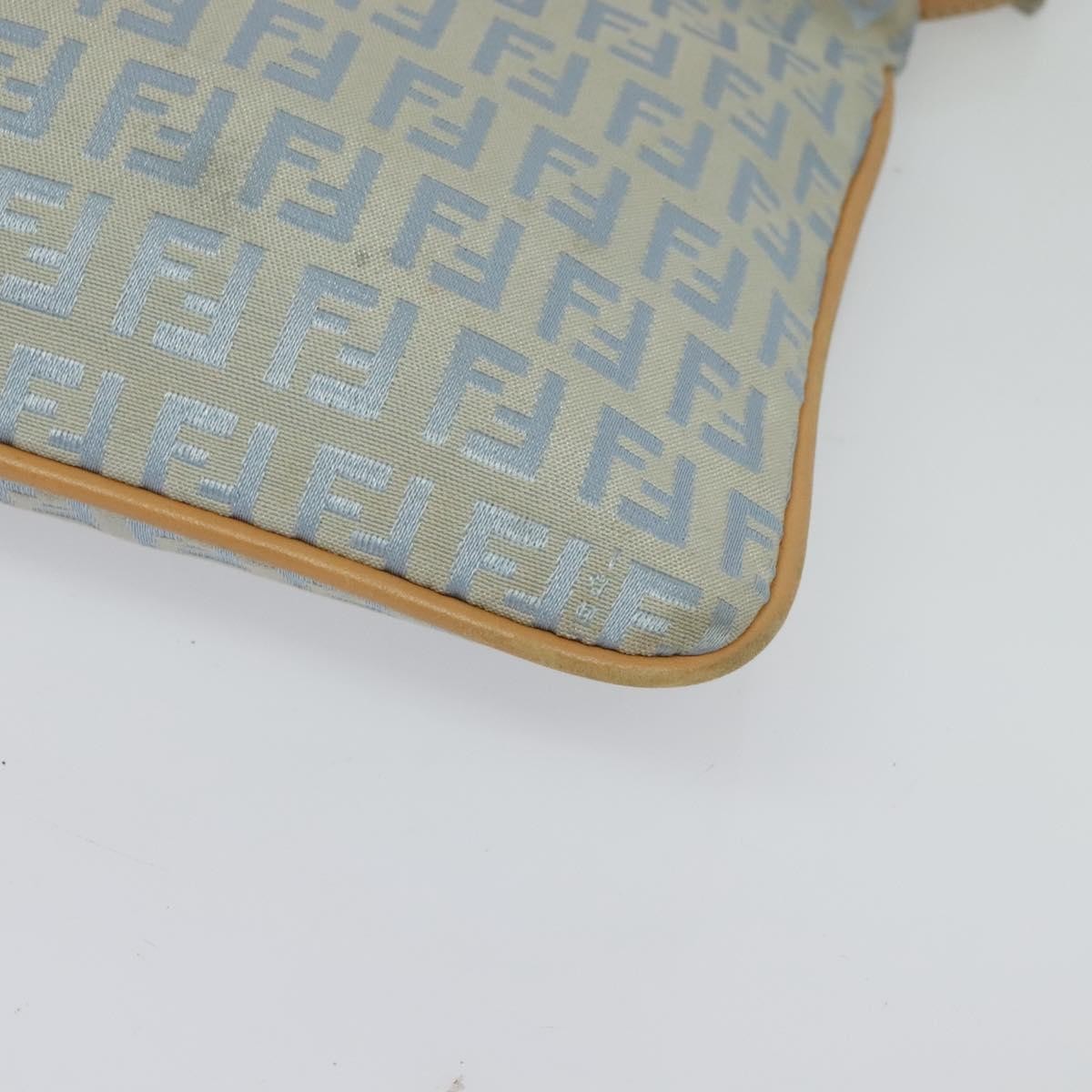 Fendi Vintage Flat Crossbody Bag Zucchino Canvas, BLUE, CANVAS, Shoulder bag