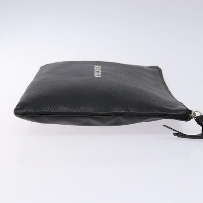 Balenciaga Everyday Logo Pouch Printed Leather, BLACK, LEATHER, Clutche & pouche