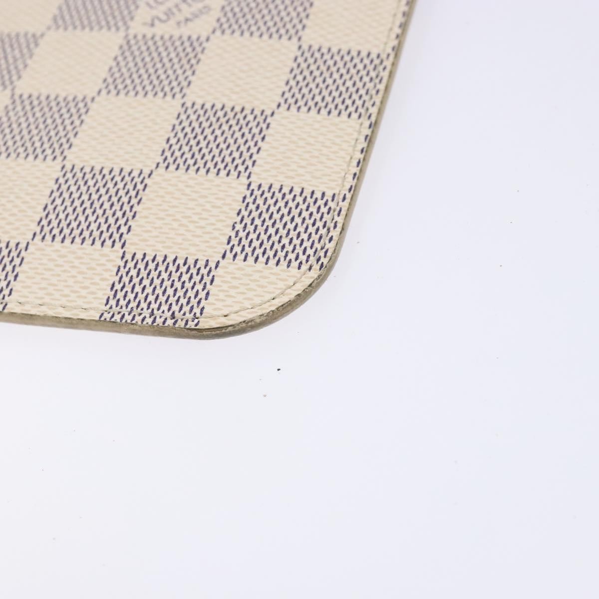 Louis Vuitton Neverfull Pochette Damier, WHITE, CANVAS, Tote bag