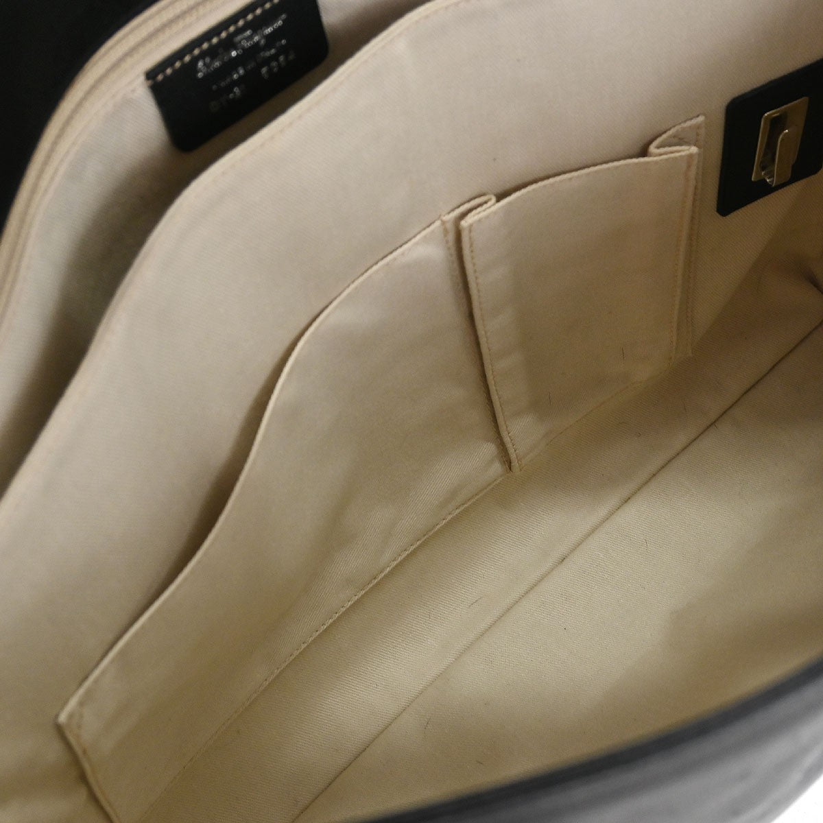 Salvatore Ferragamo Gancini handbag Leather, BLACK, LEATHER, Handbag