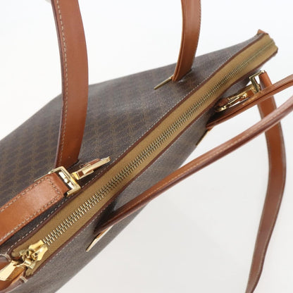 Celine Vintage Macadam Handbag Canvas and Leather, BROWN, CANVAS, Handbag