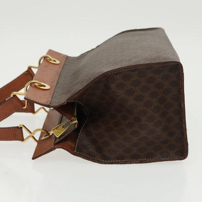 Celine Macadam Handbag Macadam with leather, BROWN, CANVAS, Handbag