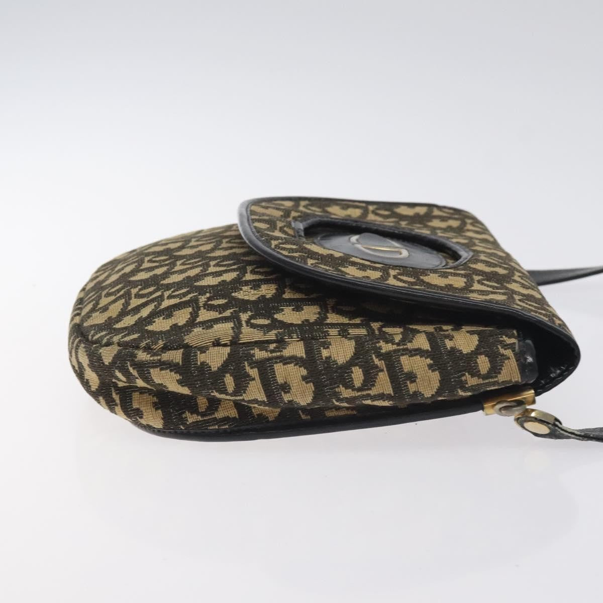 Christian Dior Vintage Flap Crossbody Bag Canvas, NAVY, CANVAS, Shoulder bag