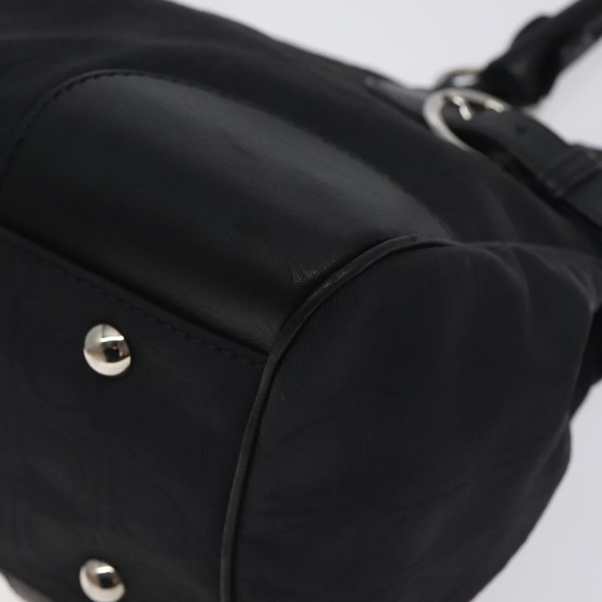 Salvatore Ferragamo Gancini handbag Nylon, BLACK, NYLON, Handbag