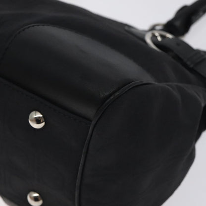 Salvatore Ferragamo Gancini handbag Nylon, BLACK, NYLON, Handbag