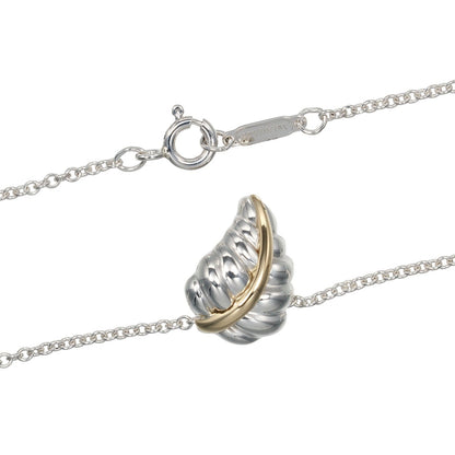 Tiffany & Co. Leaf Pendant Necklace Silver 925 and K18 Yellow Gold, SILVER, SILVER, Necklace