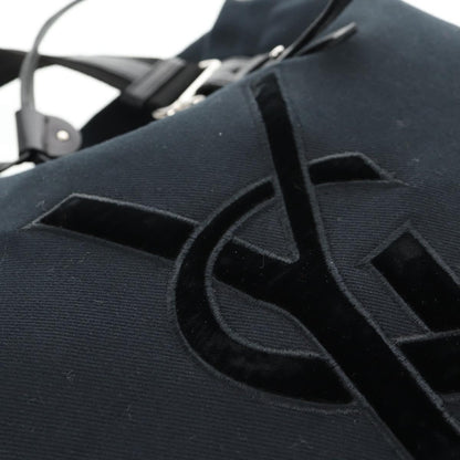 Saint Laurent Kahala Drawstring Tote Canvas, BLACK, CANVAS, Tote bag