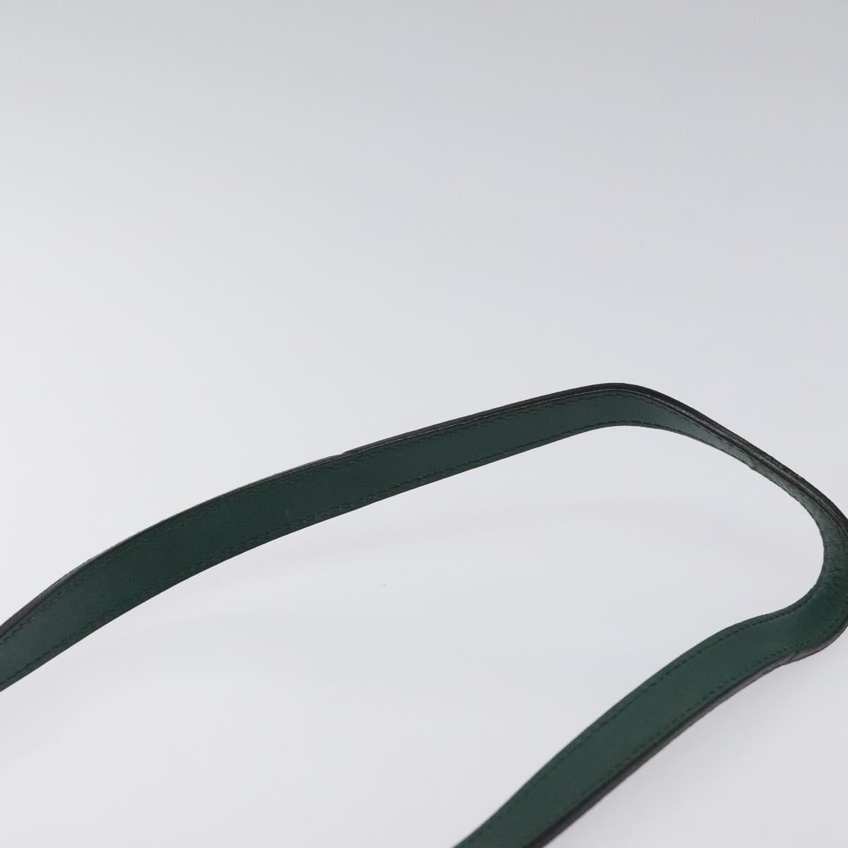 Celine Vintage Triomphe Flap Bag Leather, GREEN, LEATHER, Shoulder bag