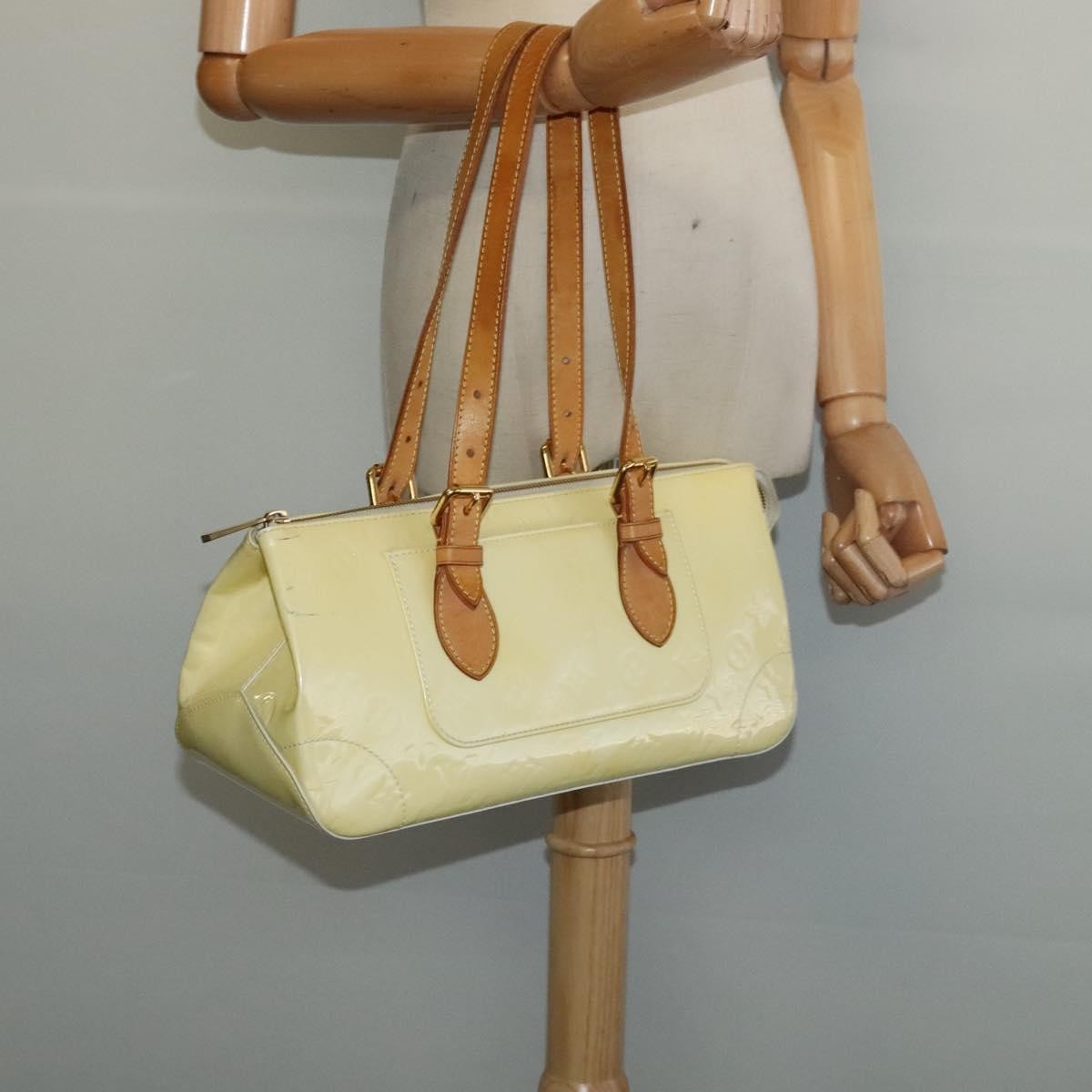 Louis Vuitton Rosewood Avenue Handbag Monogram Vernis, BEIGE, PATENT_LEATHER, Handbag
