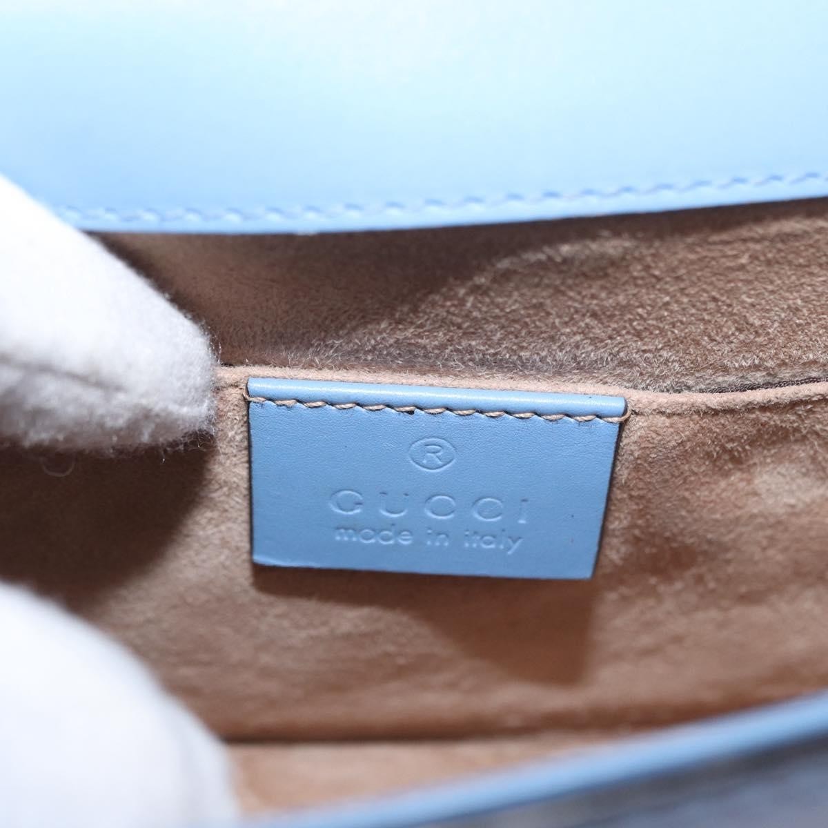 Gucci Sylvie Chain Shoulder Bag Leather, BLUE, LEATHER, Shoulder bag