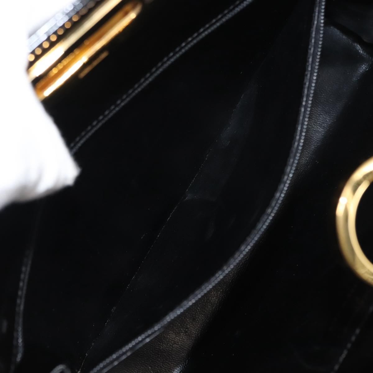 Salvatore Ferragamo Vintage Gancini Chain Shoulder Bag Patent Leather, BLACK, PATENT_LEATHER, Shoulder bag