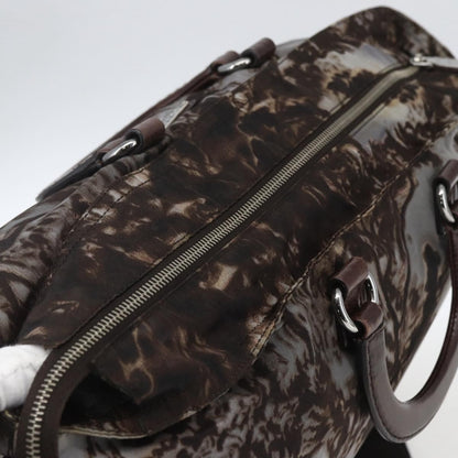 Prada Convertible Tote Printed Tessuto, BROWN, NYLON, Tote bag