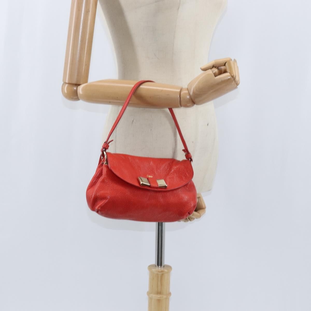Chloe Lily Shoulder bag Leather, RED, LEATHER, Shoulder bag