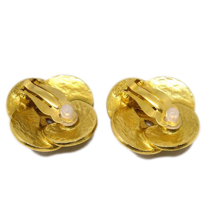 Chanel Clover Round Clip-On Earrings Metal, GOLD, GOLD_PLATED, Earrings
