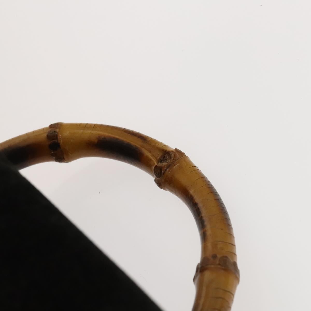 Gucci Vintage Bamboo Backpack Suede, BLACK, SUEDE, Backpack