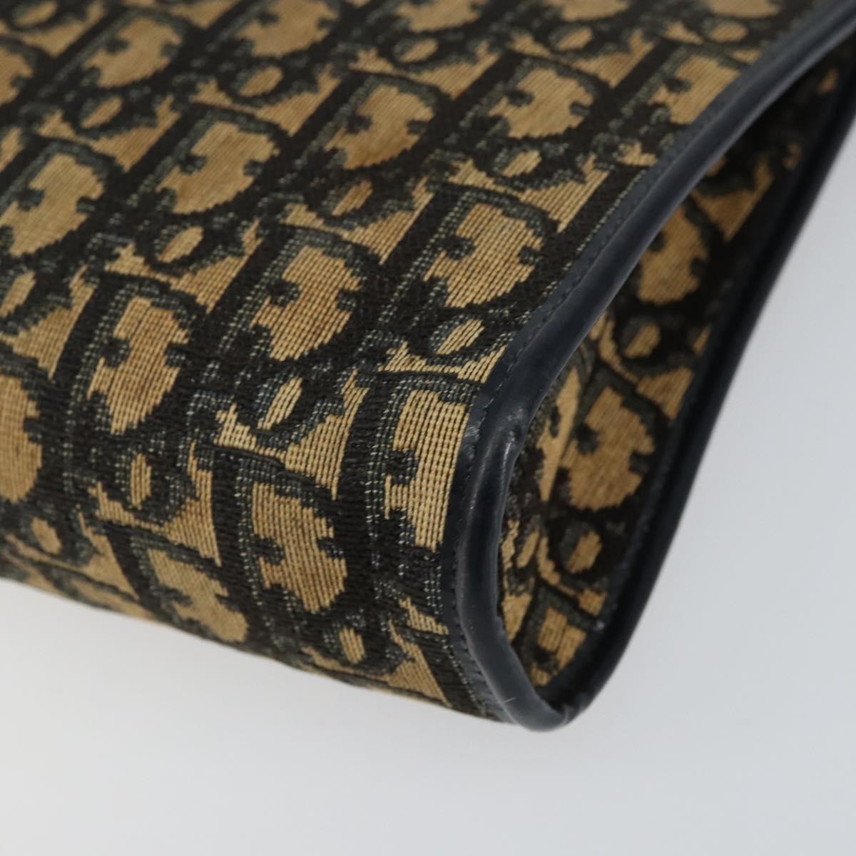 Christian Dior Vintage Trotter Shoulder Bag Canvas, NAVY, CANVAS, Shoulder bag