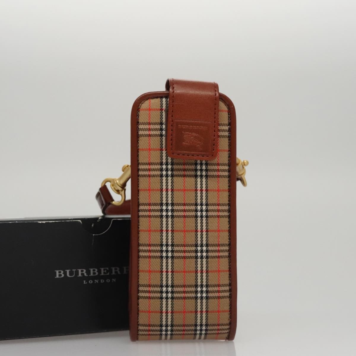 Burberry Nova check Pochette Canvas, BEIGE, CANVAS, Clutche & pouche