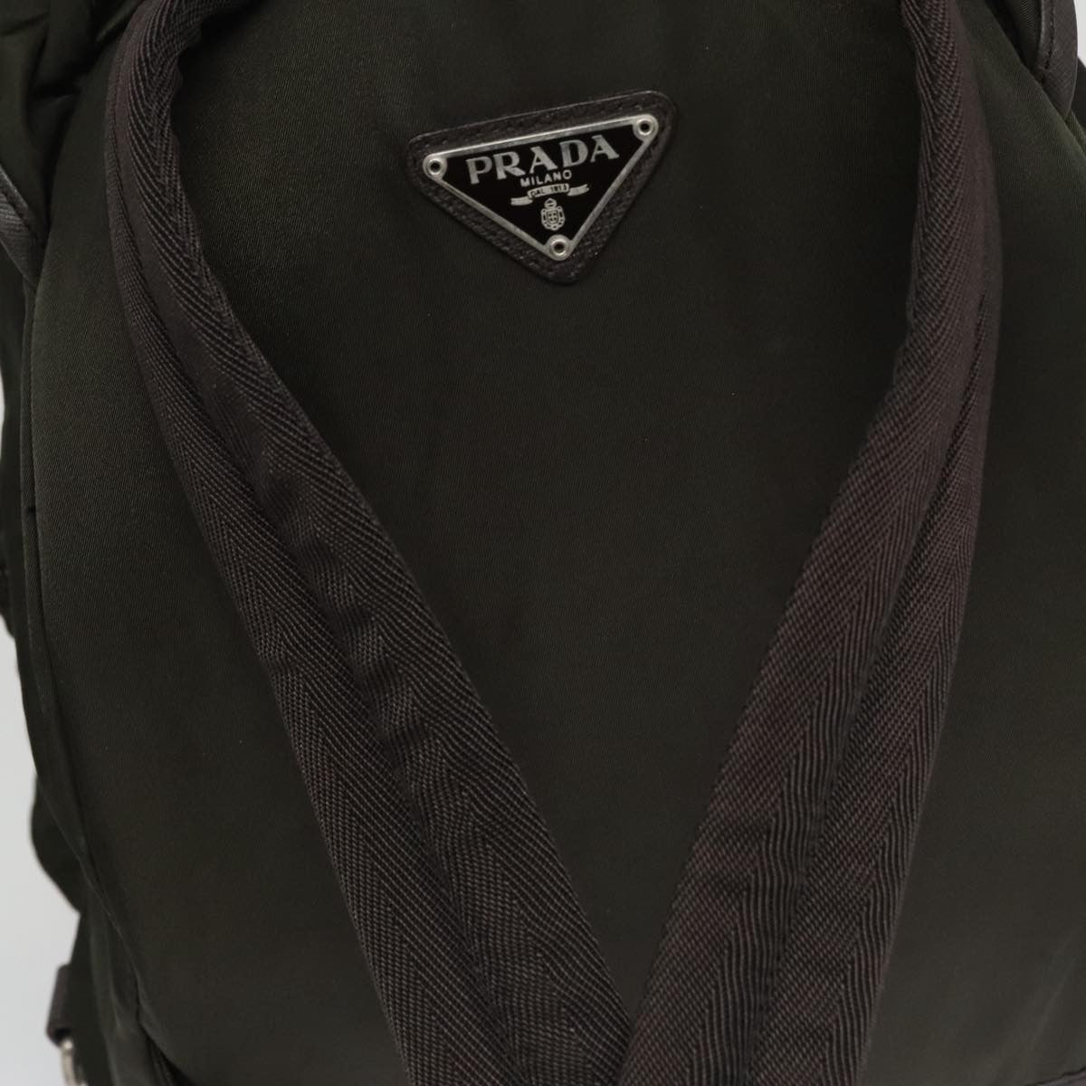 Prada Double Front Pocket Backpack Tessuto, Khaki, Nylon, Backpack
