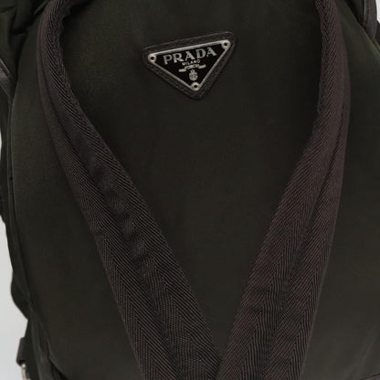 Prada Double Front Pocket Backpack Tessuto, Khaki, Nylon, Backpack