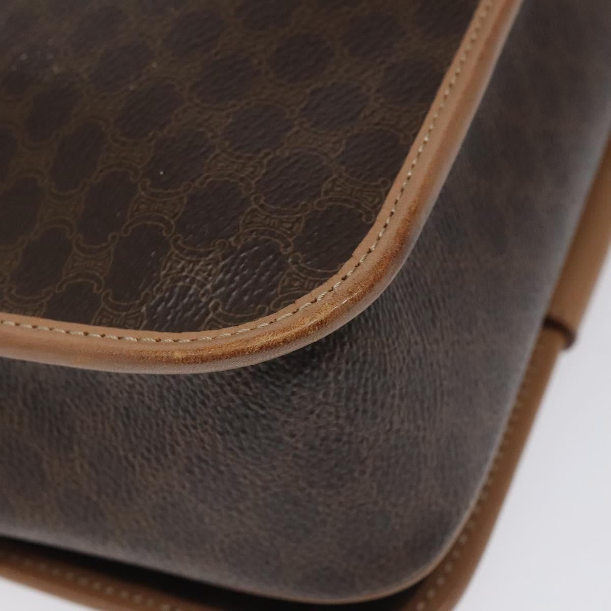 Celine Macadam Shoulder Bag PVC Leather, BROWN, CANVAS, Shoulder bag