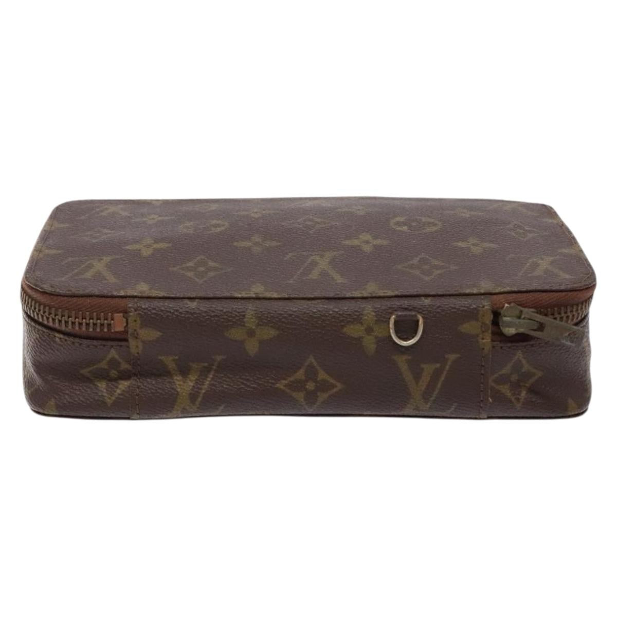 Louis Vuitton Vintage Jewelry Box Monogram Canvas, BROWN, CANVAS, Clutche & pouche