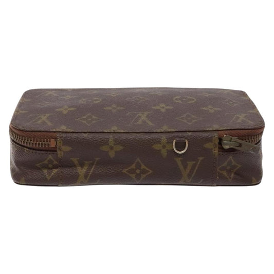 Louis Vuitton Vintage Jewelry Box Monogram Canvas, BROWN, CANVAS, Clutche & pouche