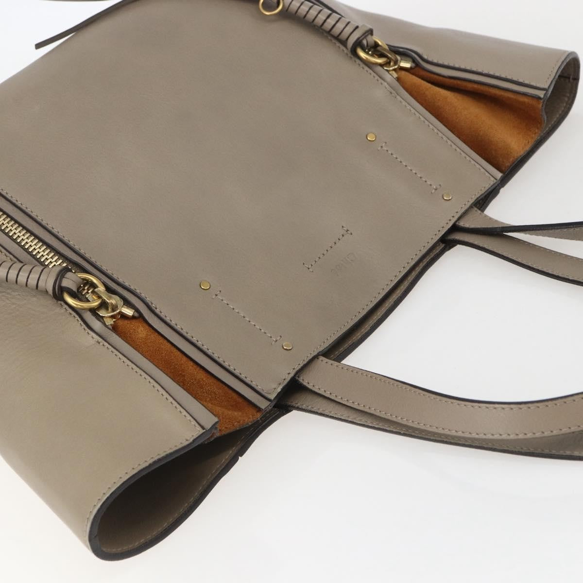 Chloe Milo Shopping Tote Leather, BEIGE, LEATHER, Tote bag