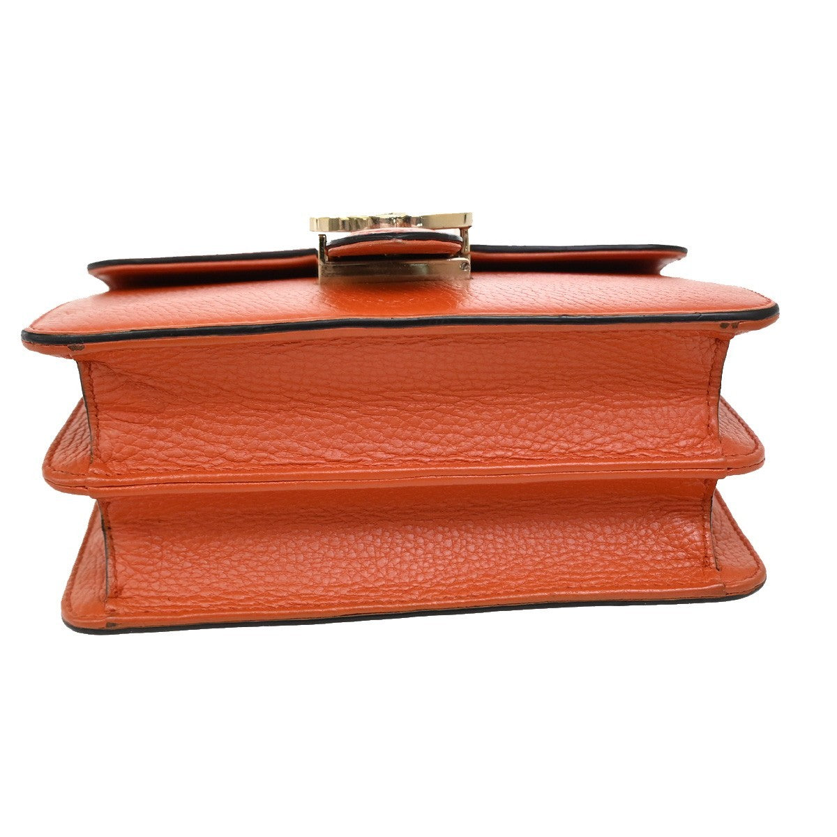 Gucci Interlocking Shoulder Bag Leather, ORANGE, LEATHER, Shoulder bag