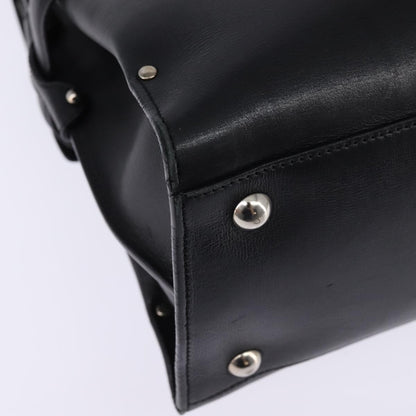 Salvatore Ferragamo Virna Satchel Leather, BLACK, LEATHER, Handbag