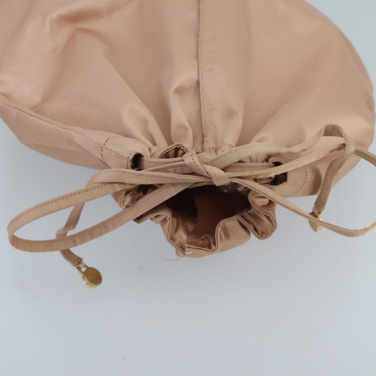 Chanel Vintage Drawstring Pouch Nylon, PINK, NYLON, Clutche & pouche