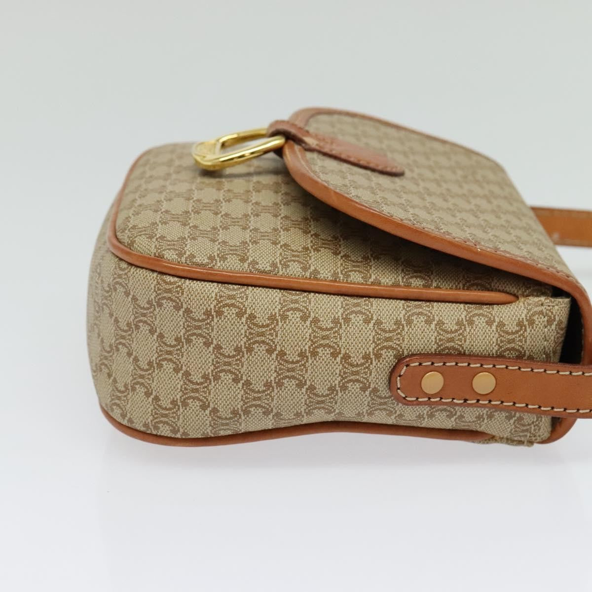 Celine Vintage Macadam Shoulder Bag Canvas, BEIGE, CANVAS, Shoulder bag