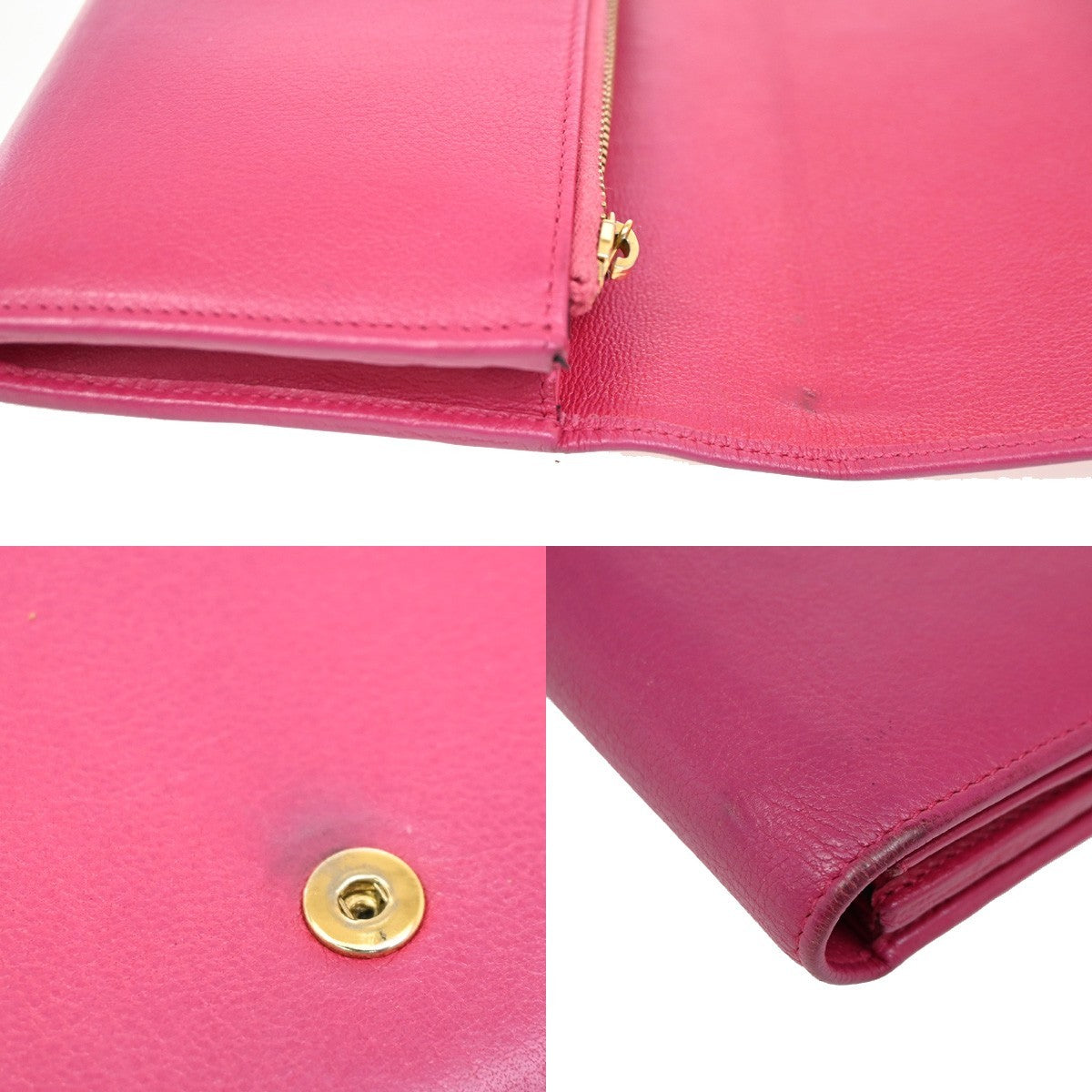 Saint Laurent Belle de Jour Flap Wallet Leather, PINK, LEATHER, Wallets